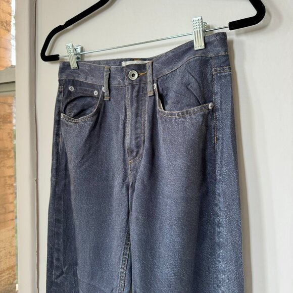 Rag & Bone Rosa Miramar Liquid Straight-Leg Pants Sweatpant Jeans Dark Wash 24 - Picture 10 of 11